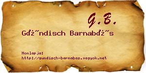 Gündisch Barnabás névjegykártya